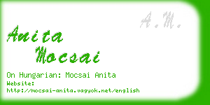 anita mocsai business card